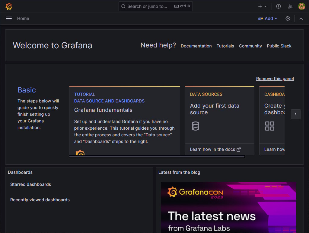 Grafana - Home Page